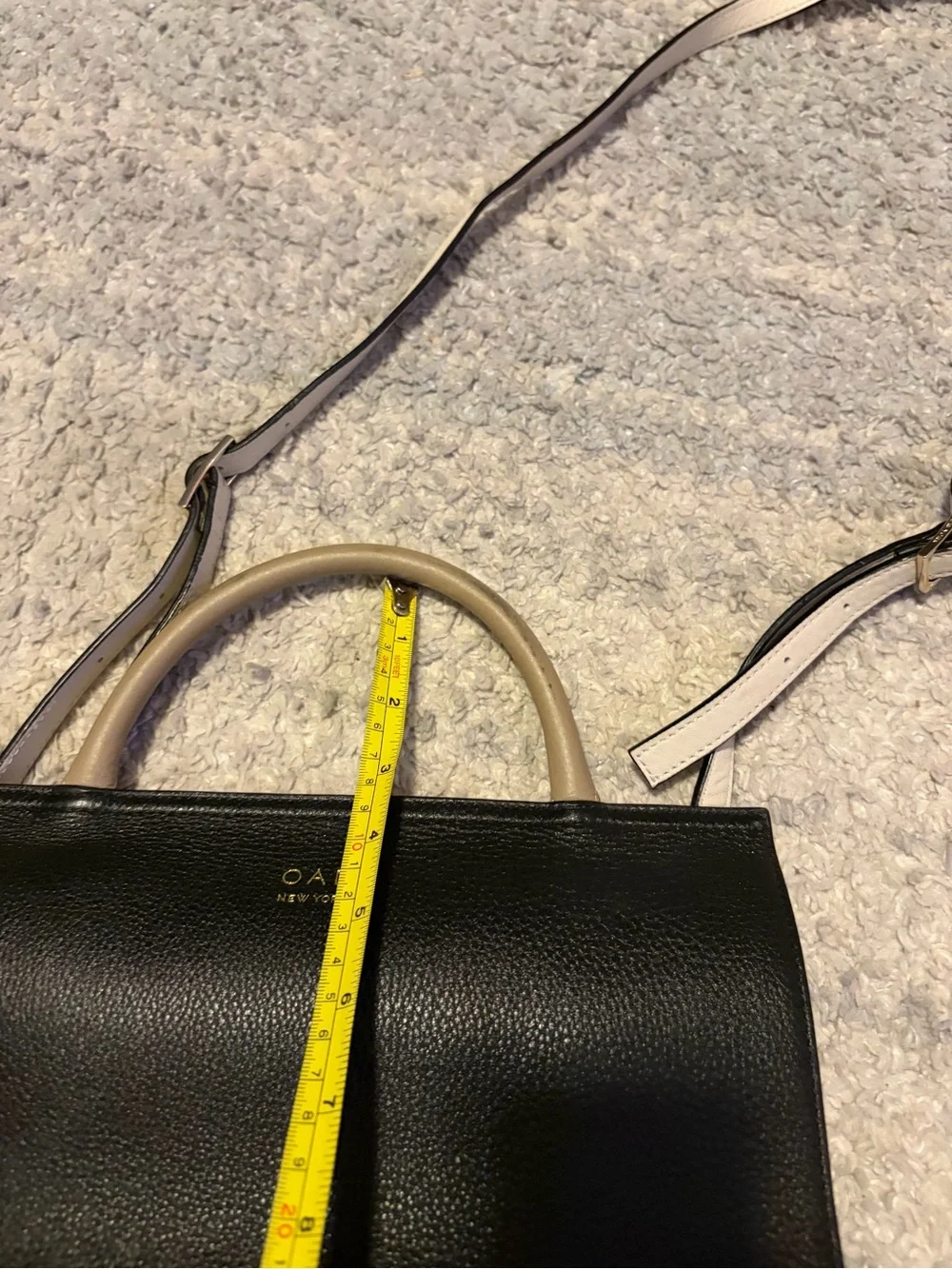 OAD New York Leather Prism Satchel Convertible Crossbody Shoulder Bag Tricolor